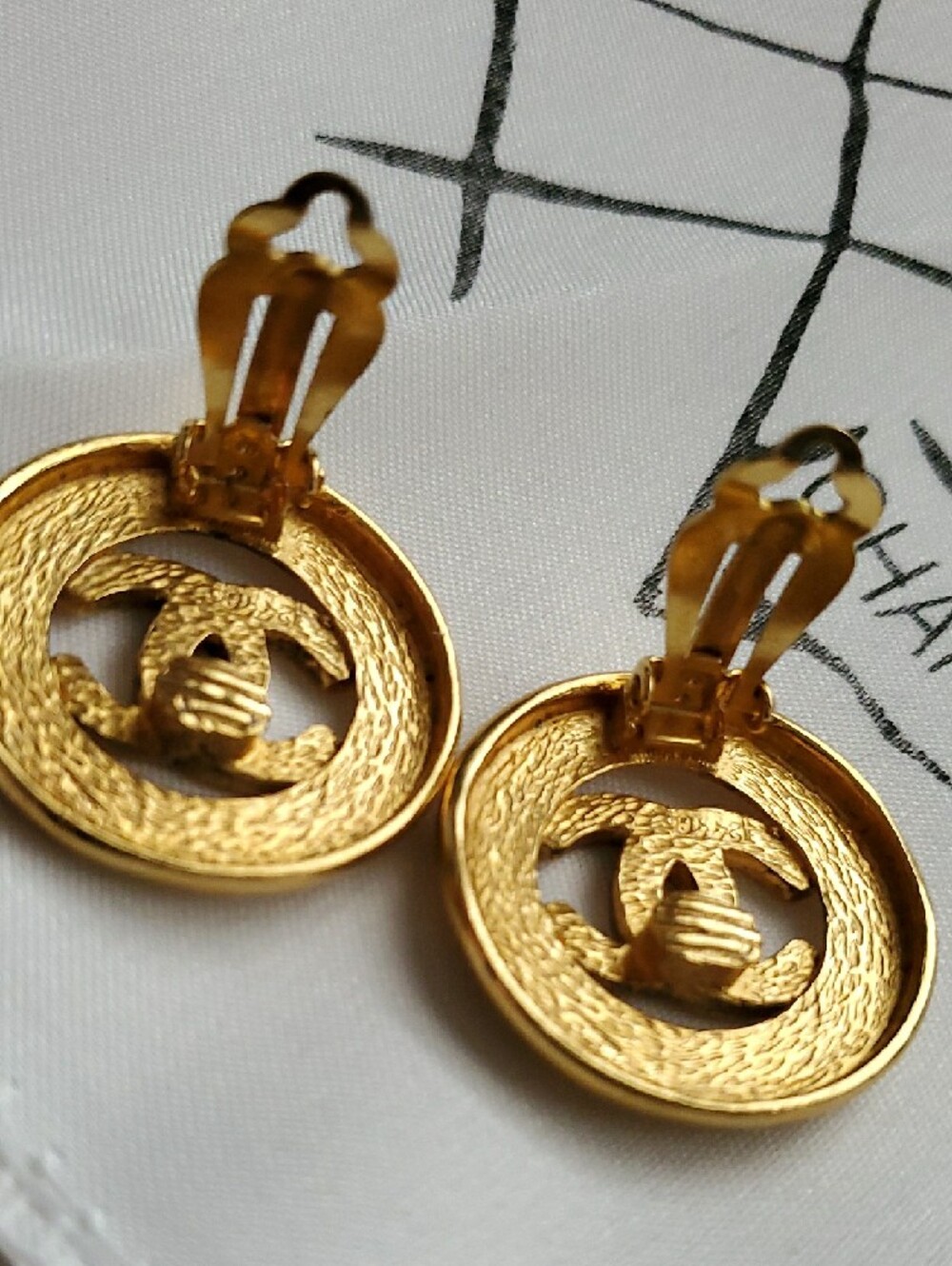 CHANEL Gold CC Button Earrings - Picture 8 of 14